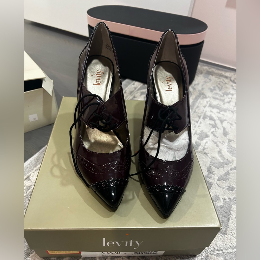 Levity Wine & Black Stiletto Heels (Jessie)
